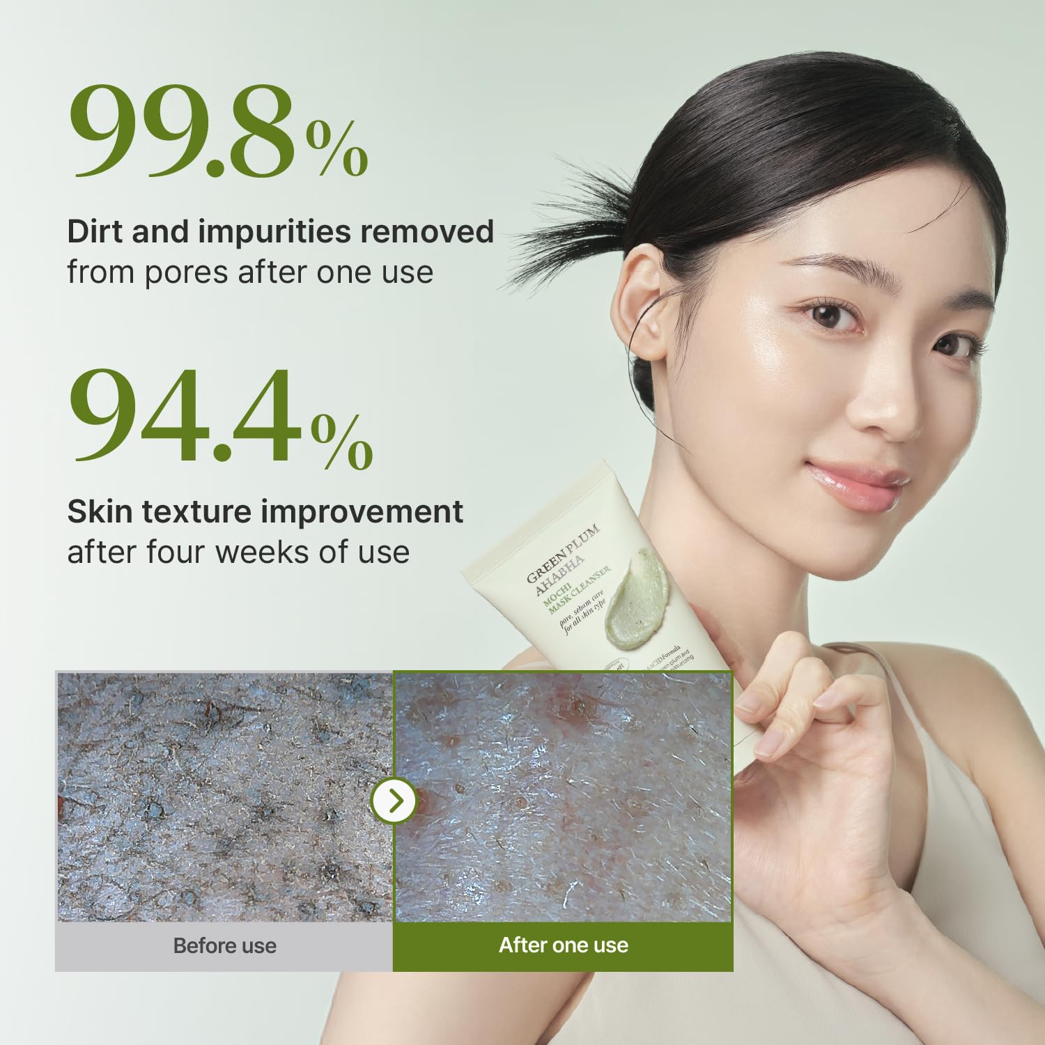CKD Guaranteed Green Plum triple-ground plum powder close-up for gentle exfoliation