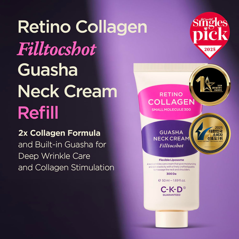 Close-up of the built-in gua sha roller on CKD Neck Cream for enhanced absorption.