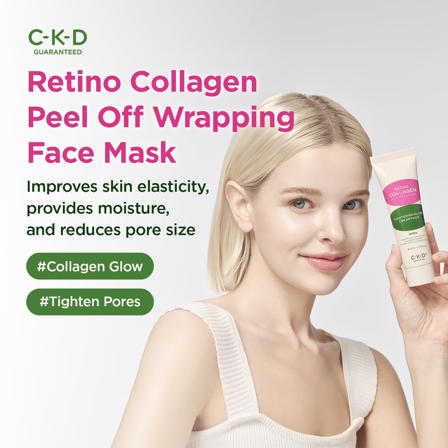 CKD Guaranteed creamy peel-off mask applied for instant lifting feel