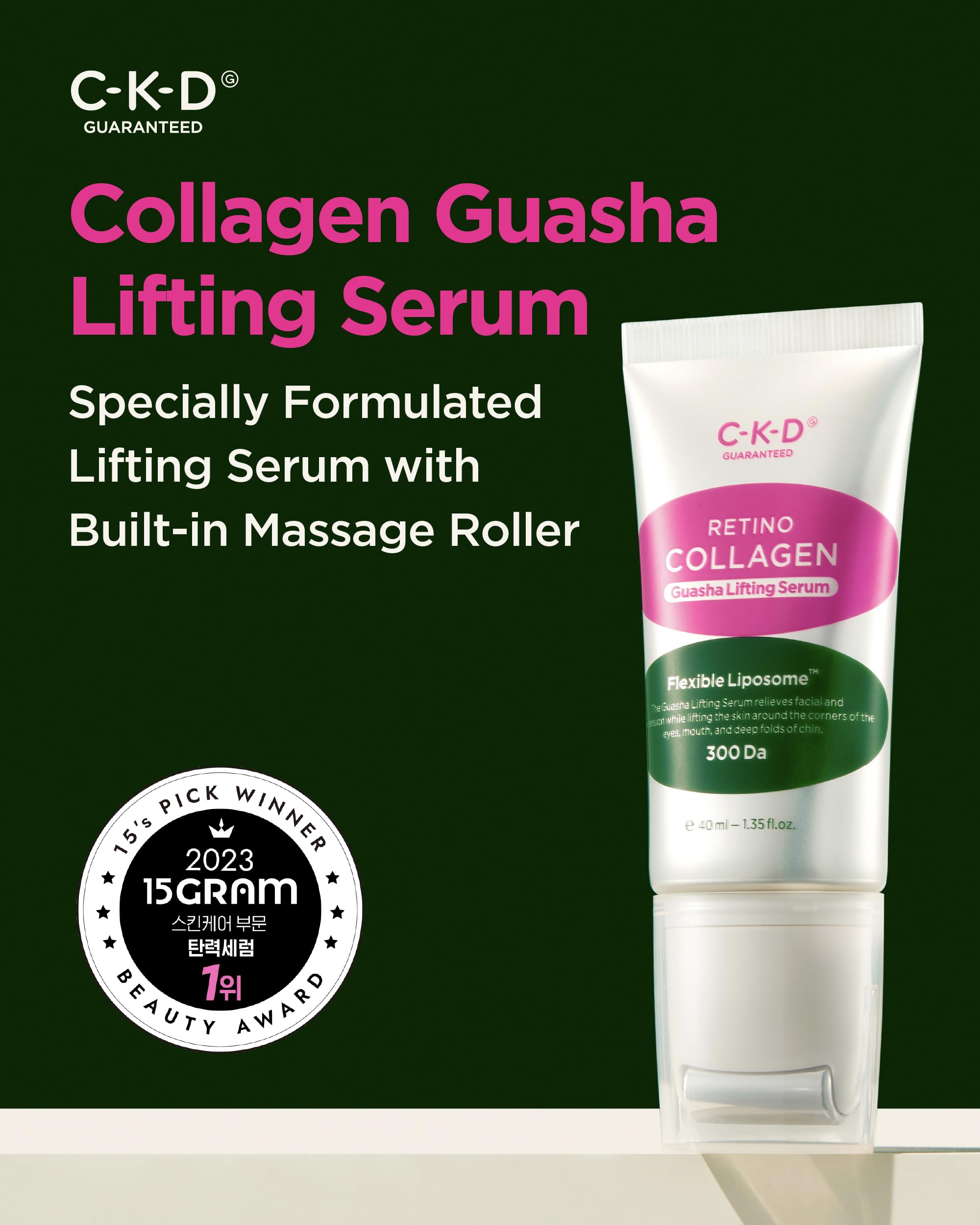 CKD Gua Sha Serum bottle back label detailing ingredients