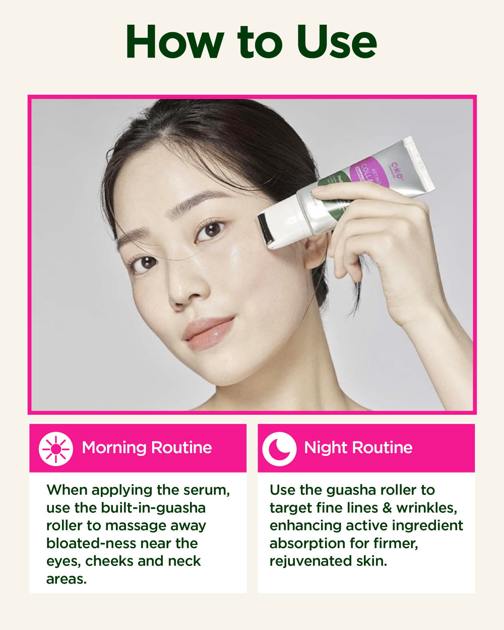 Glowing complexion after CKD Gua Sha Serum use
