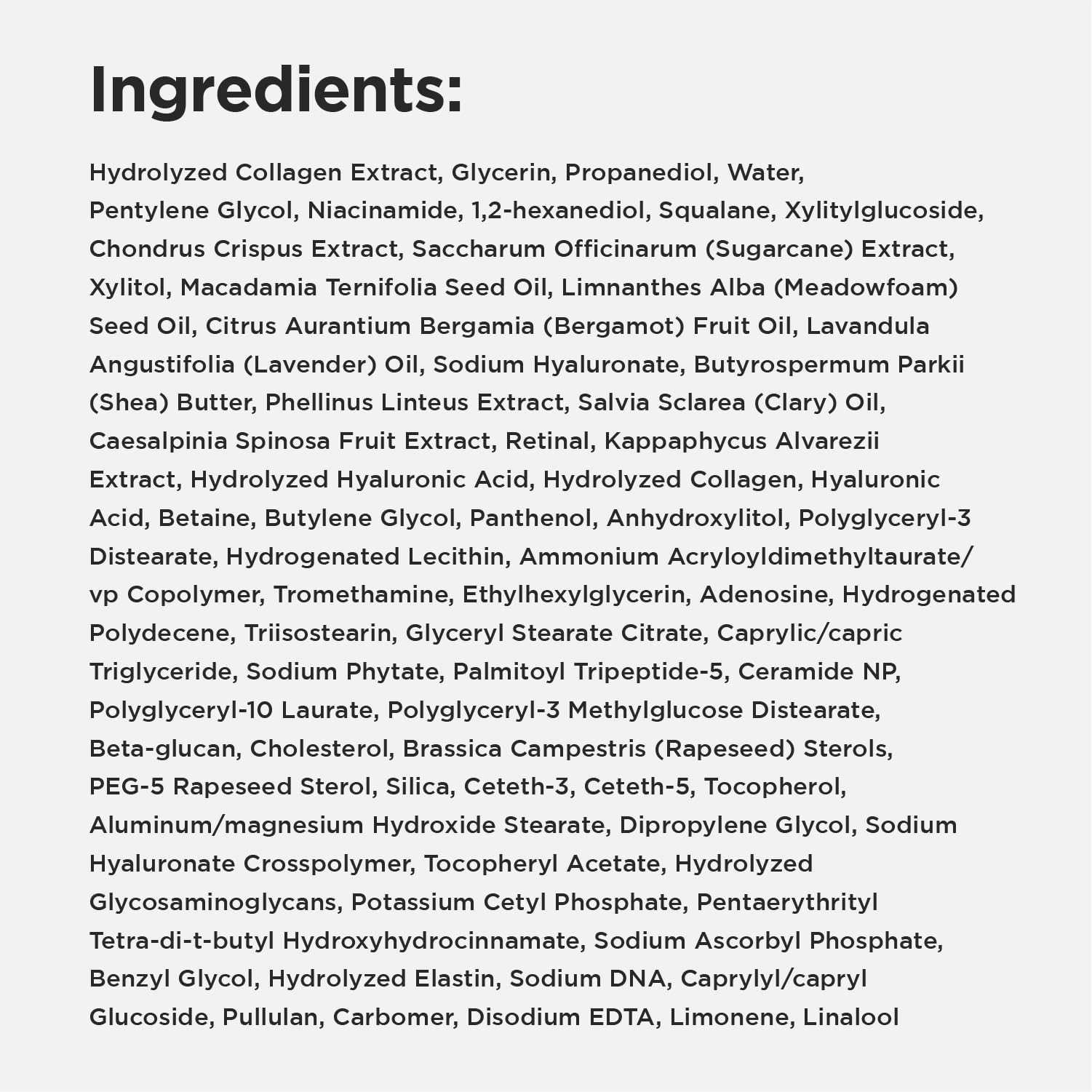 CKD Gua Sha Serum ingredients panel highlighting collagen and retinol