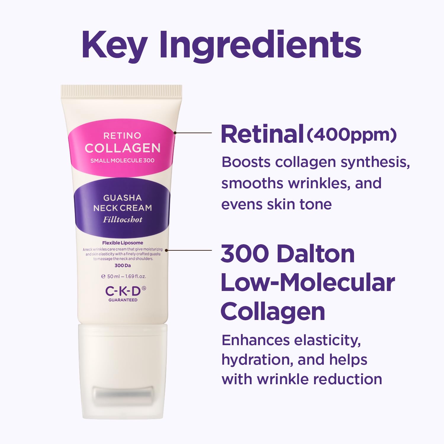CKD Guaranteed tub packaging closeup communicates premium design and product clarity.