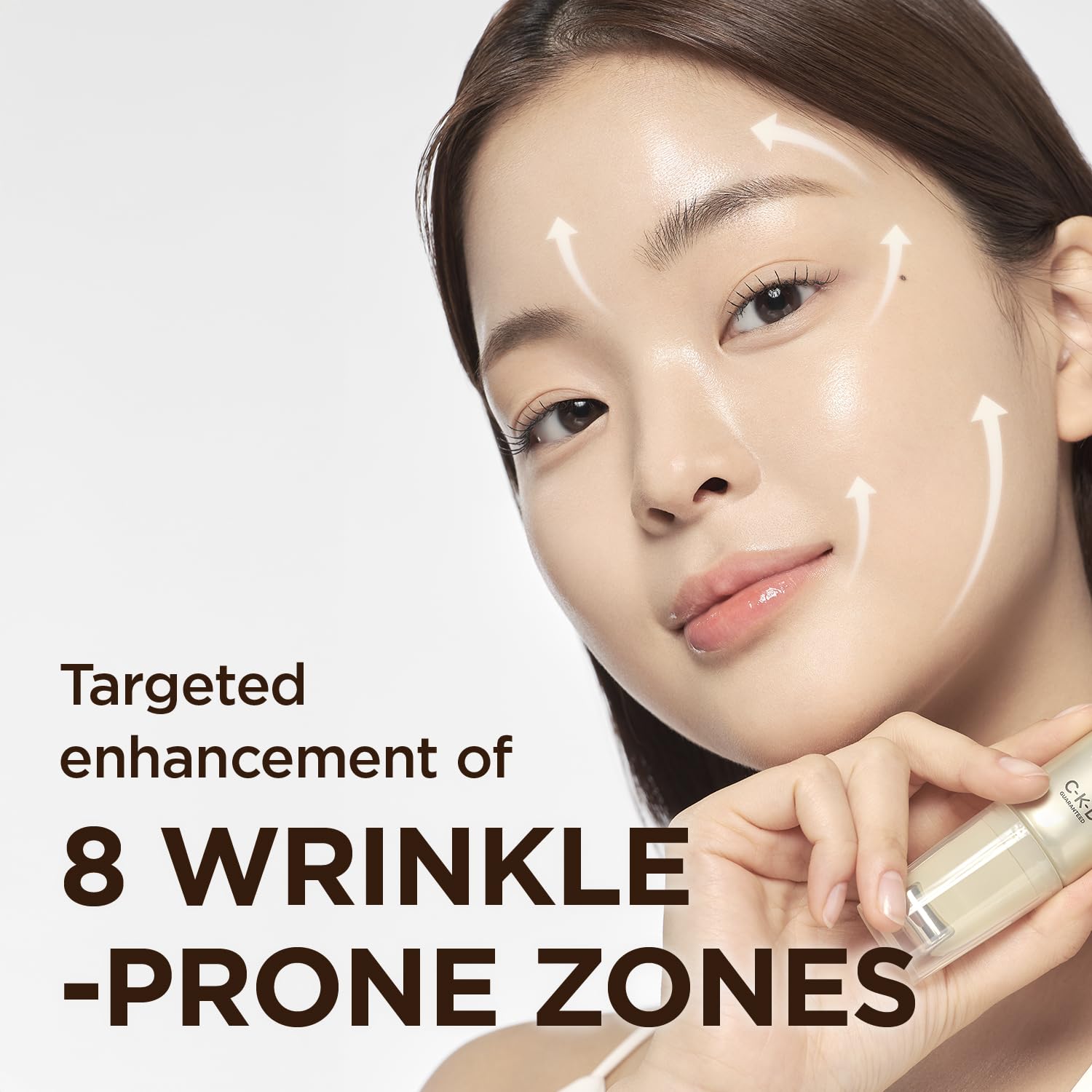 CKD gua sha roller used on under-eye area for absorption and massage