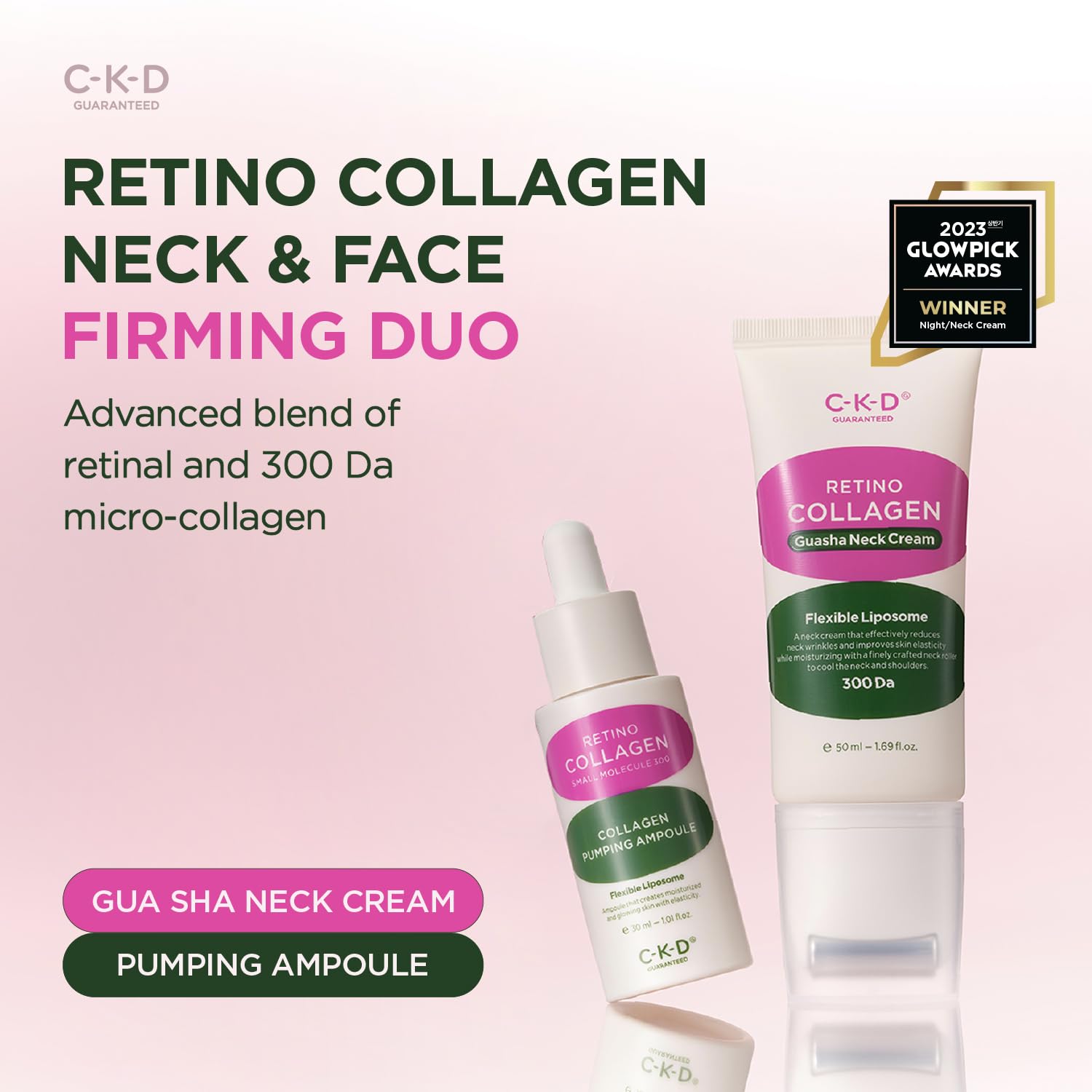 CKD Retino Collagen Neck Cream close-up texture indicates rich, comfortable application.