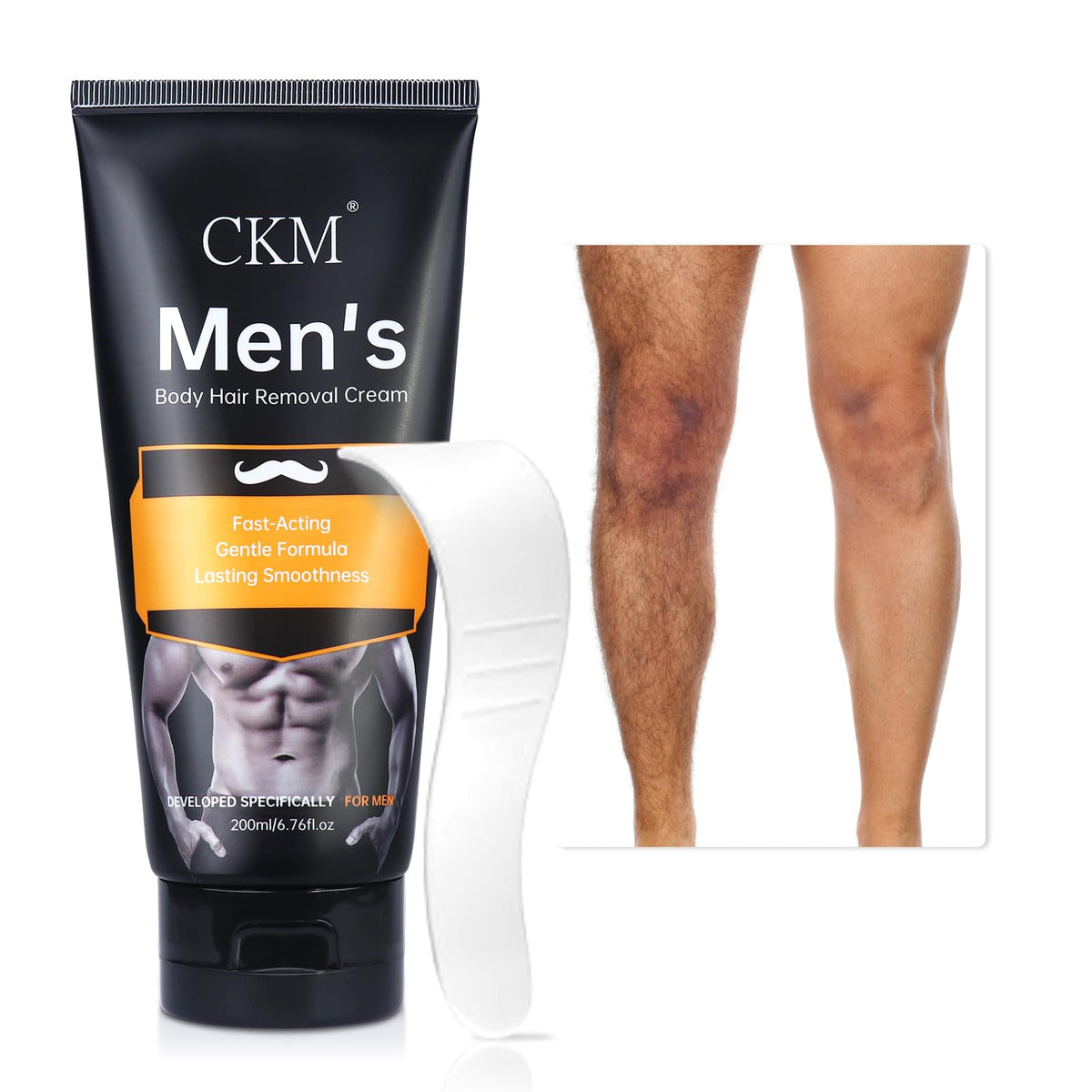 CKM hair removal cream for men bottle shown for at-home use