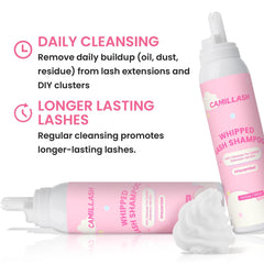 Close-up of dense foam lather from CL CAMILLASH for thorough cleansing.