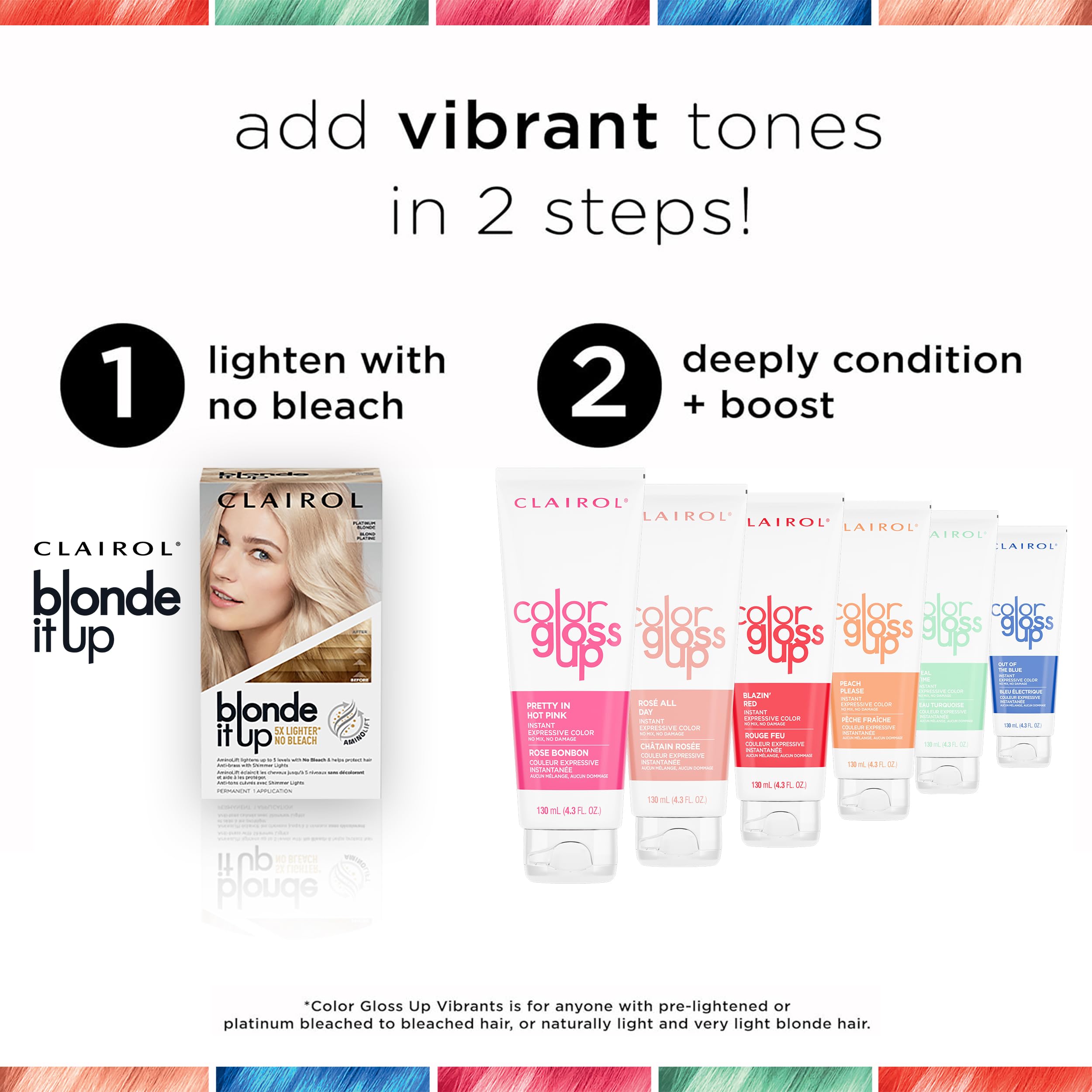Clairol Color Gloss Up rinse-off leaves a shiny, refreshed look.
