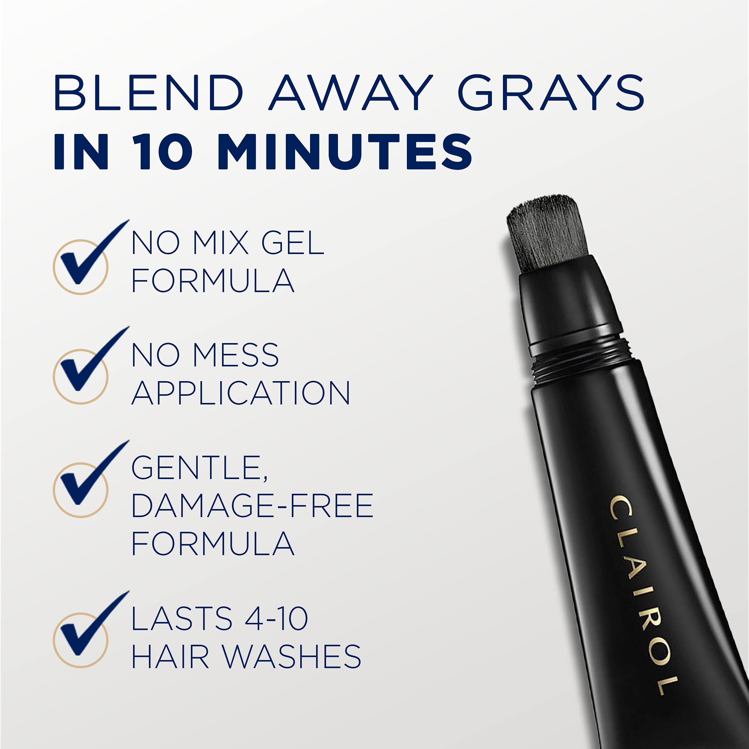 Clairol Root Touch-Up blending gel is ammonia-free and peroxide-free for gentle use.