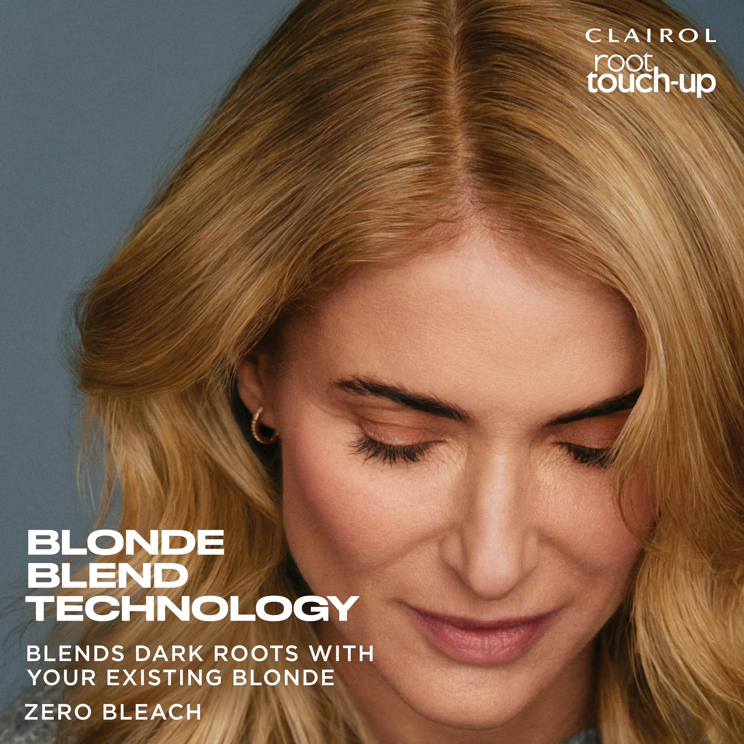 Clairol Root Touch-Up blonde shades blending across roots and lengths