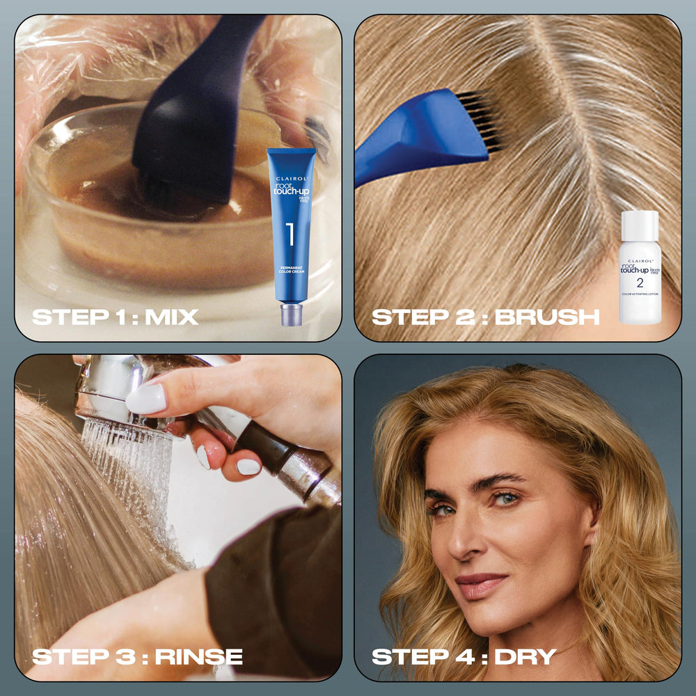 Clairol Root Touch-Up kit shown as a versatile solution for color-treated blondes