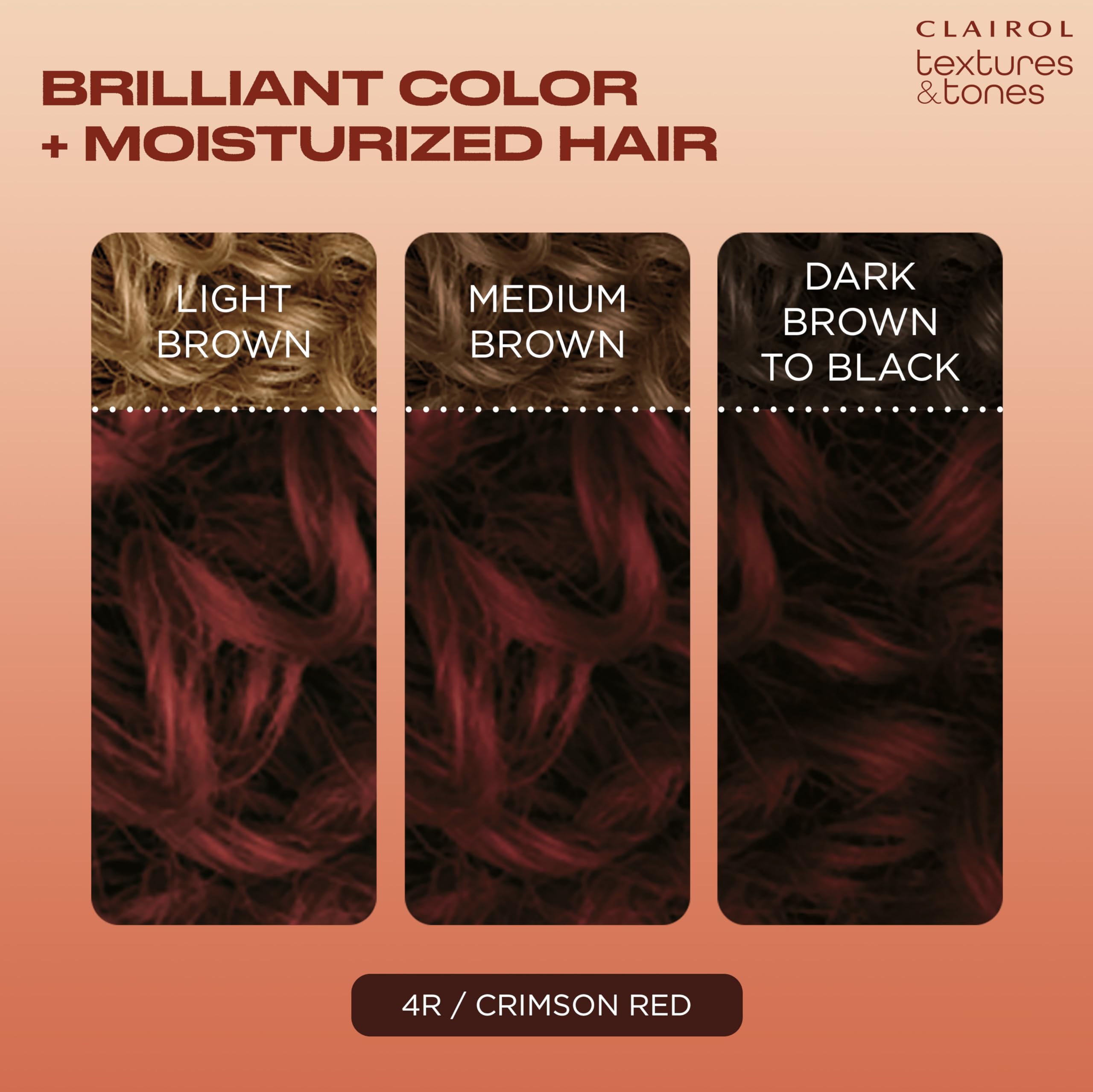 Clairol Textures and Tones Crimson Red application gloves for mess-free mixing.