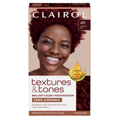 Clairol Textures and Tones Crimson Red bottle ready for color application.