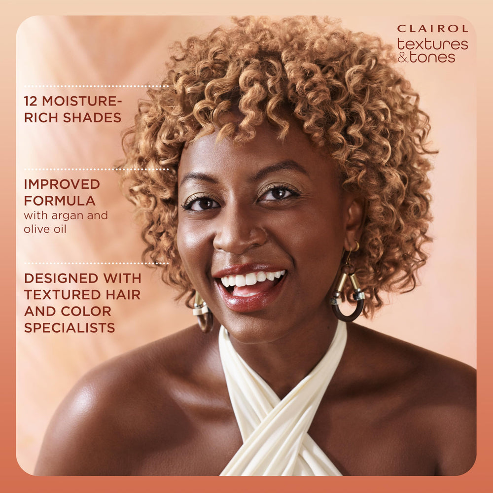 System supports curl definition while coloring textured hair.