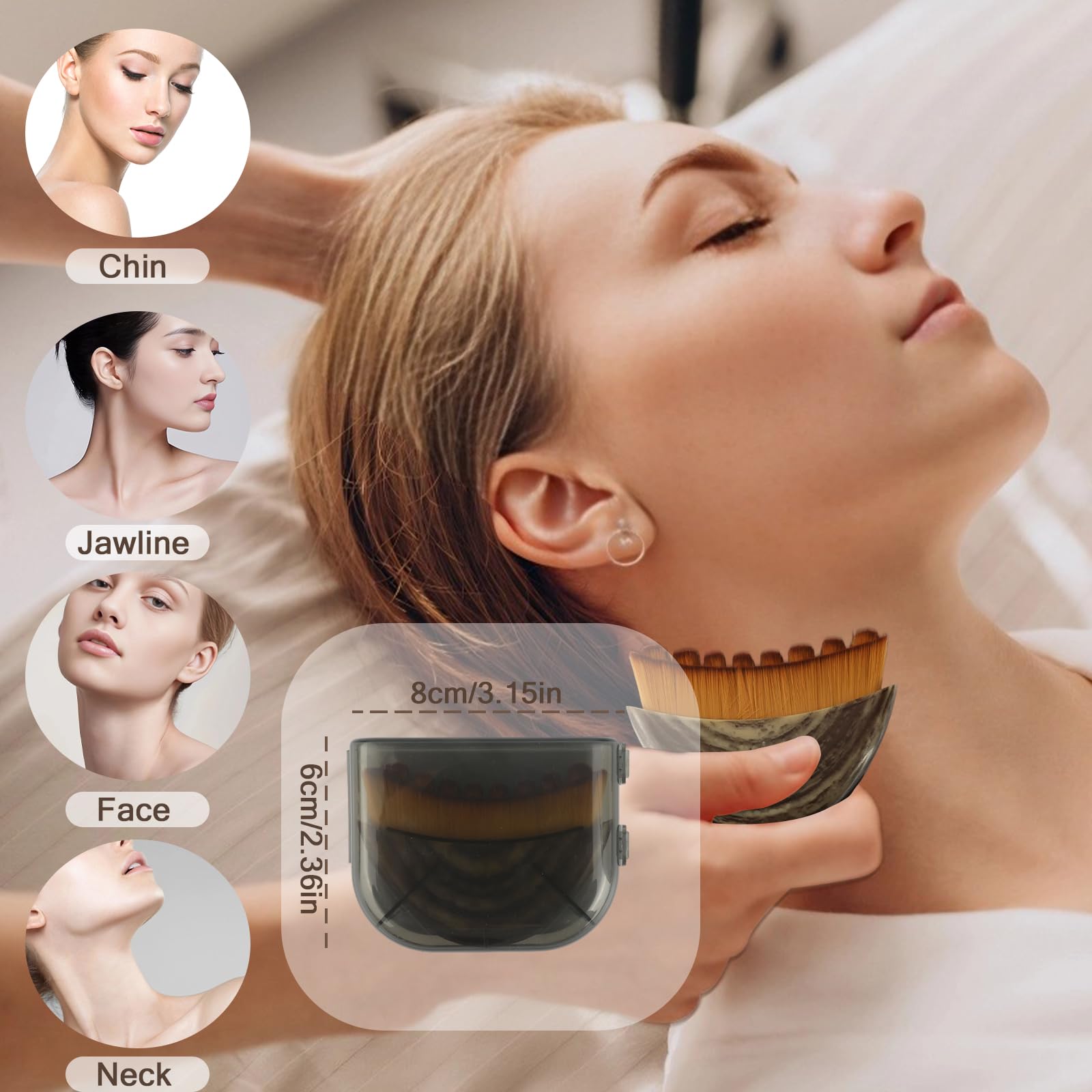 Clapery Lymphatic Contour Face Brush enhances product absorption during skincare routine.