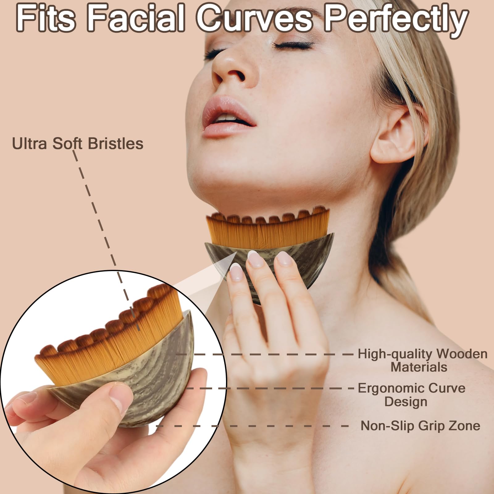 Clapery Lymphatic Contour Face Brush supports gentle facial massage for reduced puffiness.