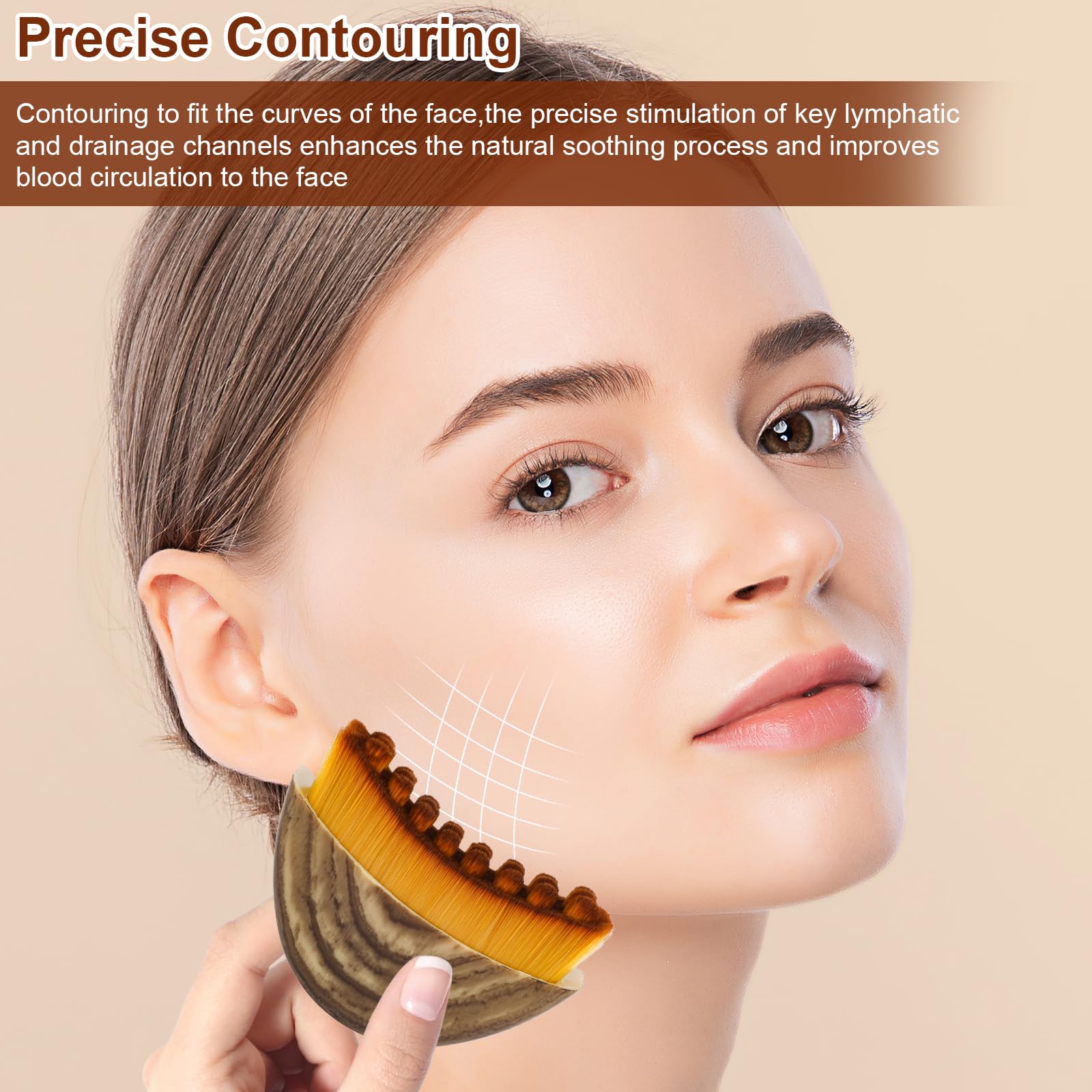 Clapery Lymphatic Contour Face Brush complements jawline and neck contouring routines.