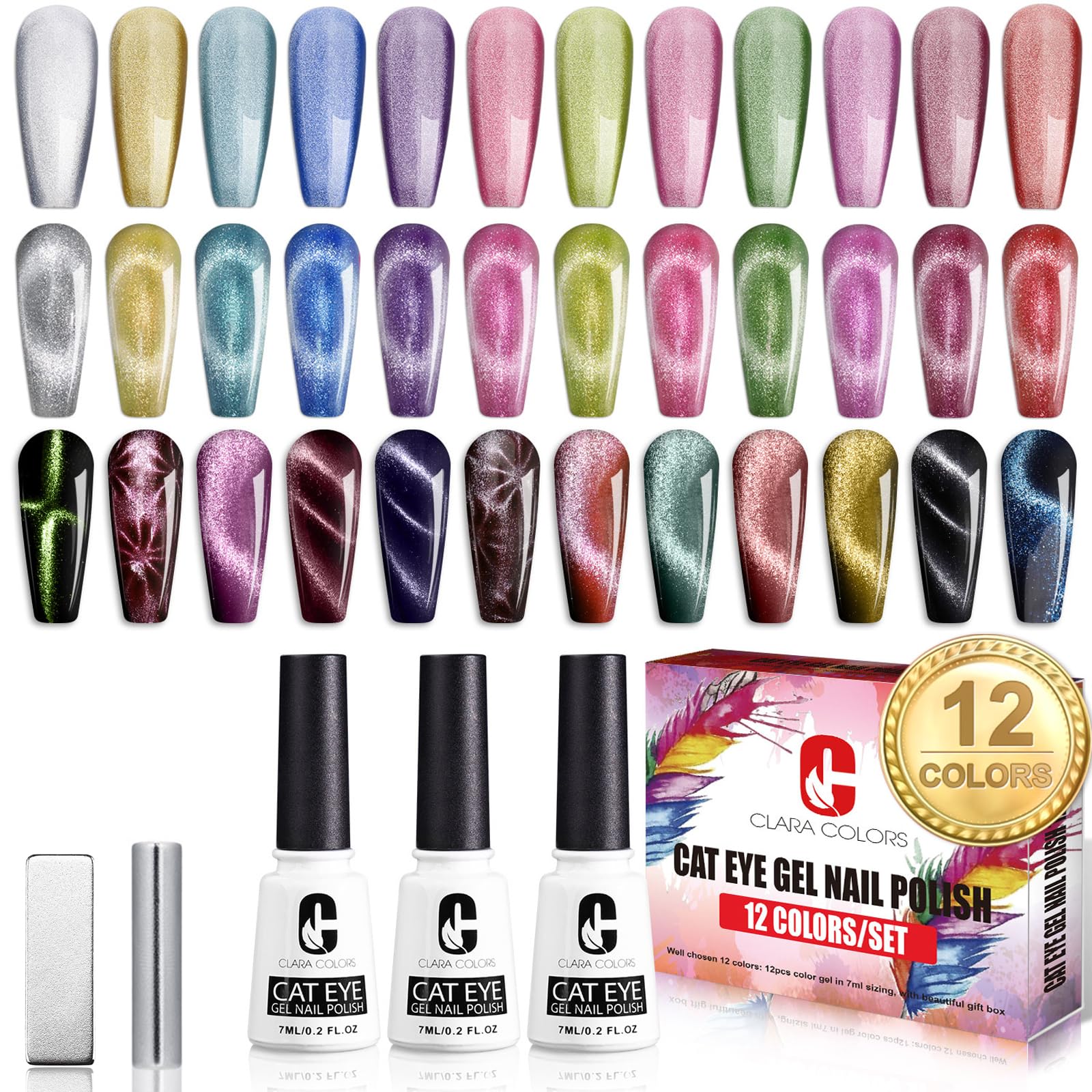 Clara Colors cat eye polish with aurora effect for dramatic, shifting nails.