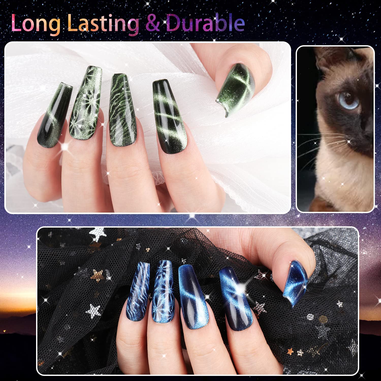 Clara Colors magnetic design unlocks classic cat eye lines at home.