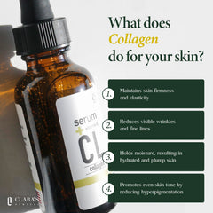Clara's New York collagen serum dropper enables precise, smooth application.