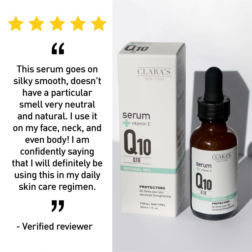 CLARA'S NEW YORK Q10 serum glow-on-skin after application presents a refreshed look.