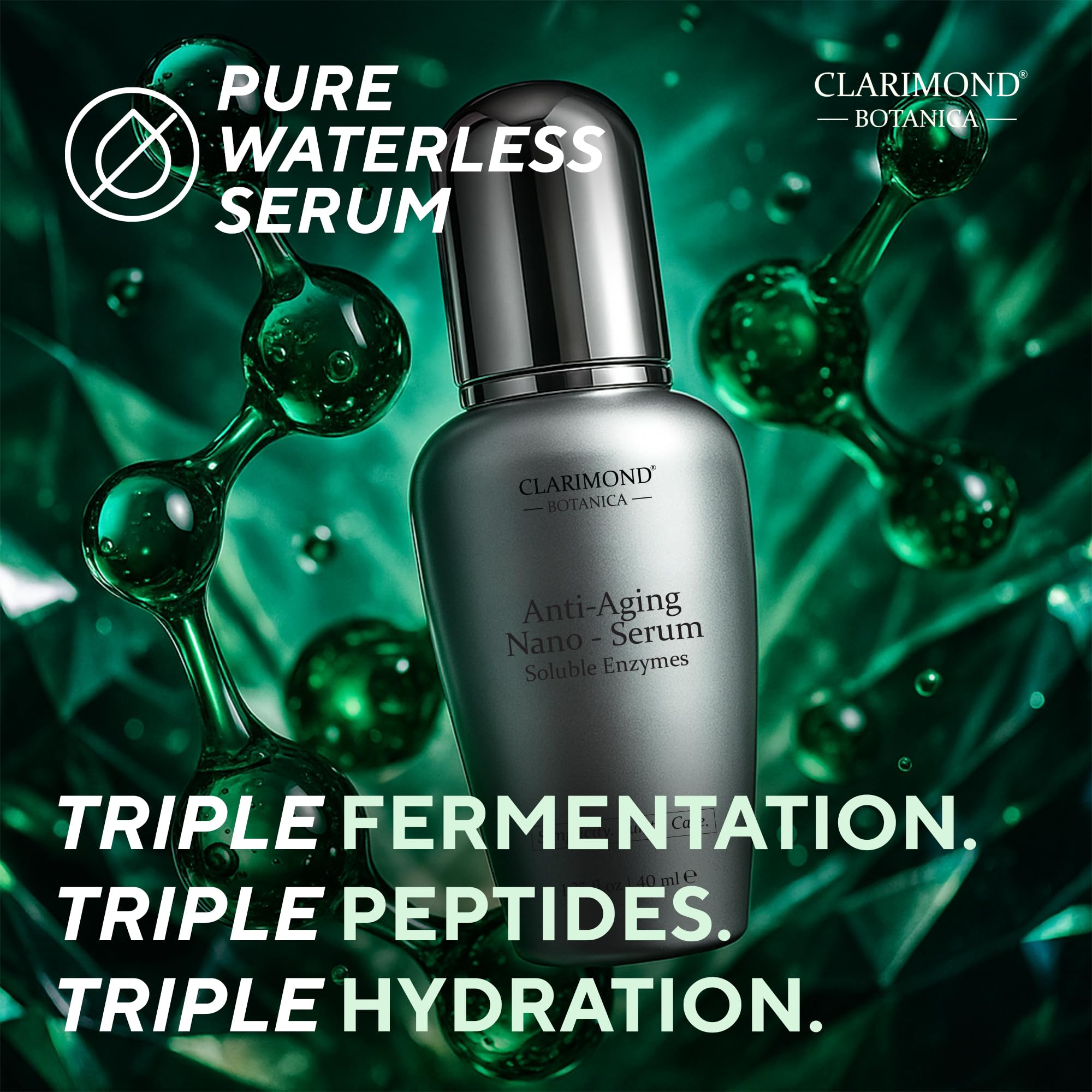 Clarimond Oralcare serum dropper on glass indicates fast absorption