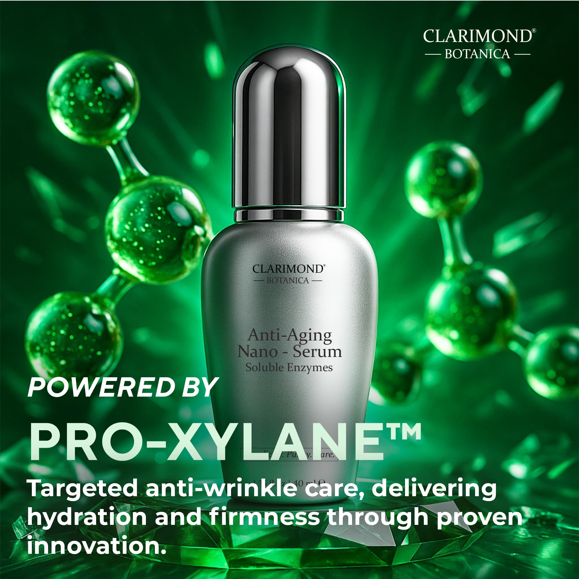 Clarimond Oralcare serum texture swirl on skin highlighting lightweight feel