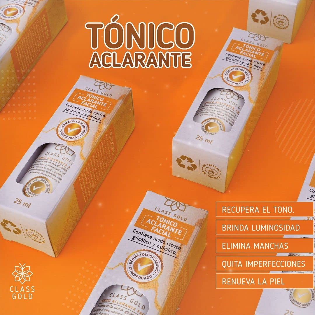 Detail of ingredients on Class Gold Clarifying Toner label