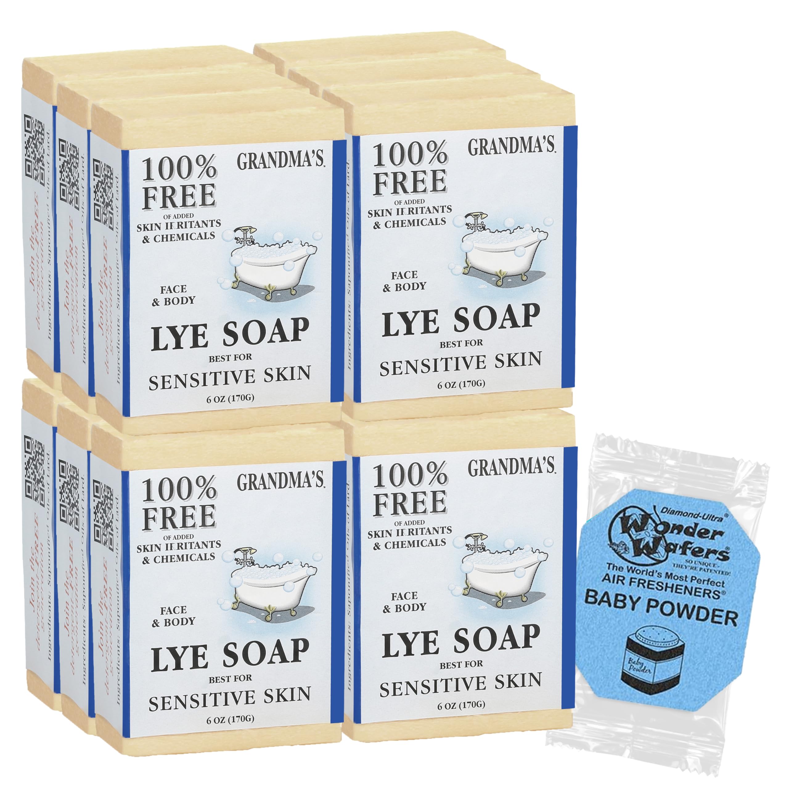 CLASSYONE Grandma’s Pure Lye Soap Bar unscented texture close-up for sensitive skin.