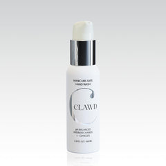 CLAWD hand soap bottle showcasing manicure-safe formula for gentle cleansing