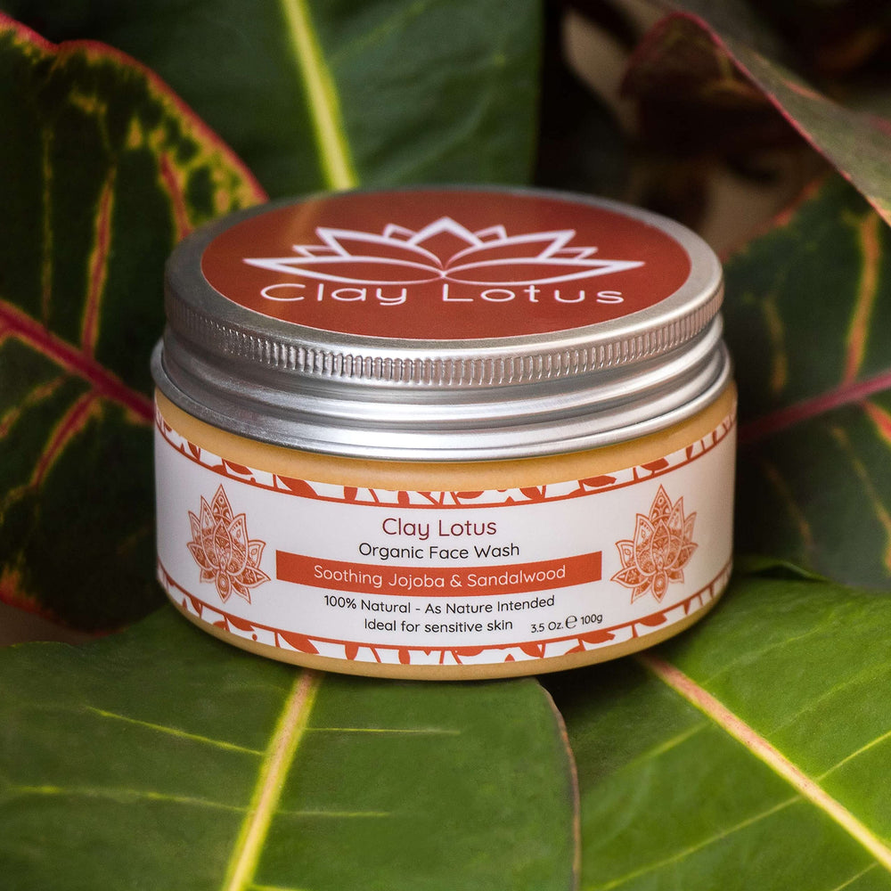 Clay Lotus Face Wash mango butter closeup emphasizing nourishing hydration
