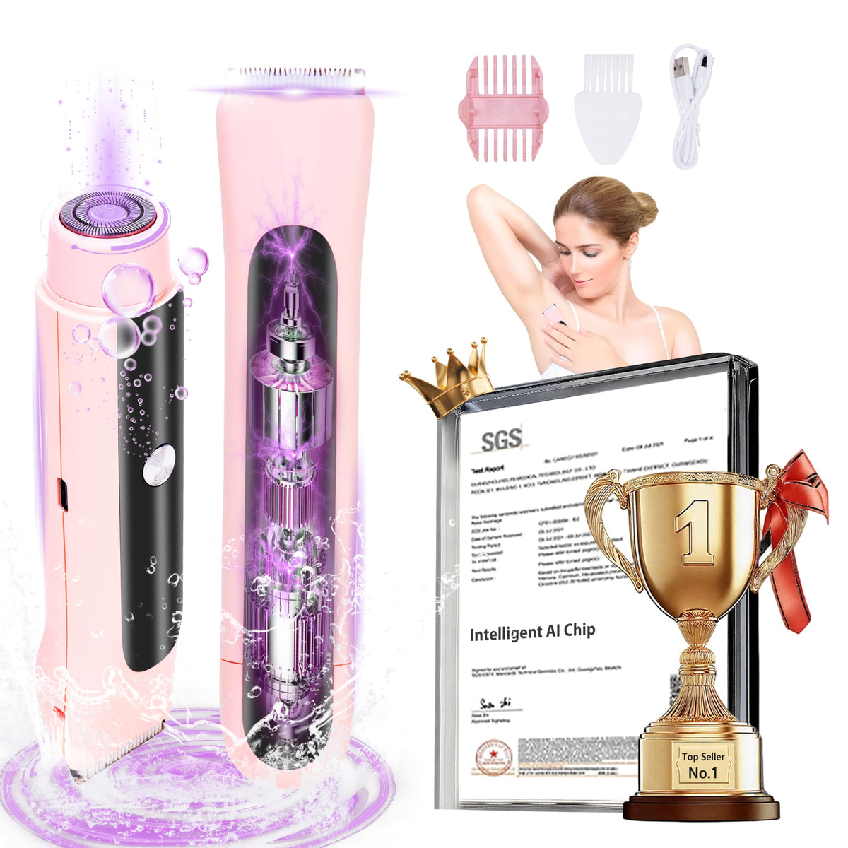 Clcepore bikini trimmer dual head for precise grooming and skin comfort.