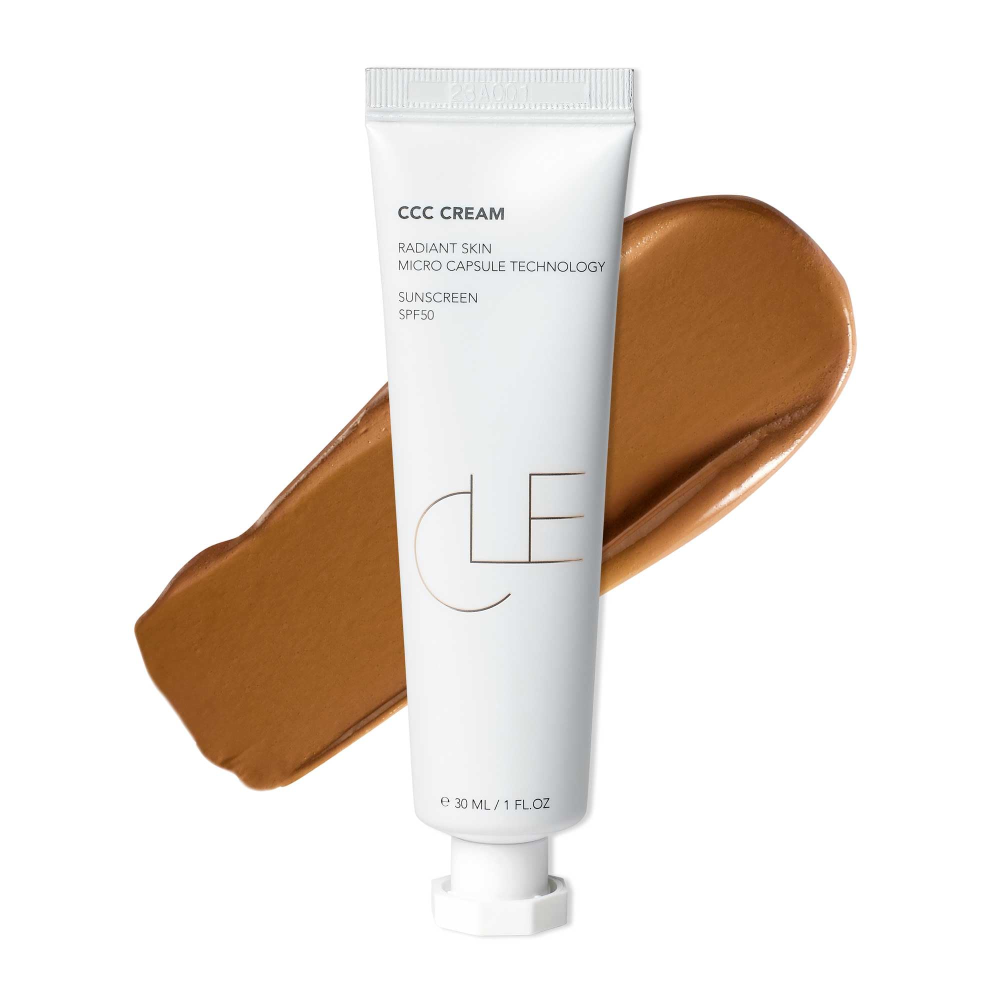 CLE Cosmetics CCC Cream bottle showing SPF 50 and color control