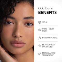 CLE Cosmetics CCC Cream swatches displaying buildable coverage