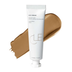 CLE Cosmetics CCC Cream Warm Medium 303 tube close-up showing creamy texture and even coverage