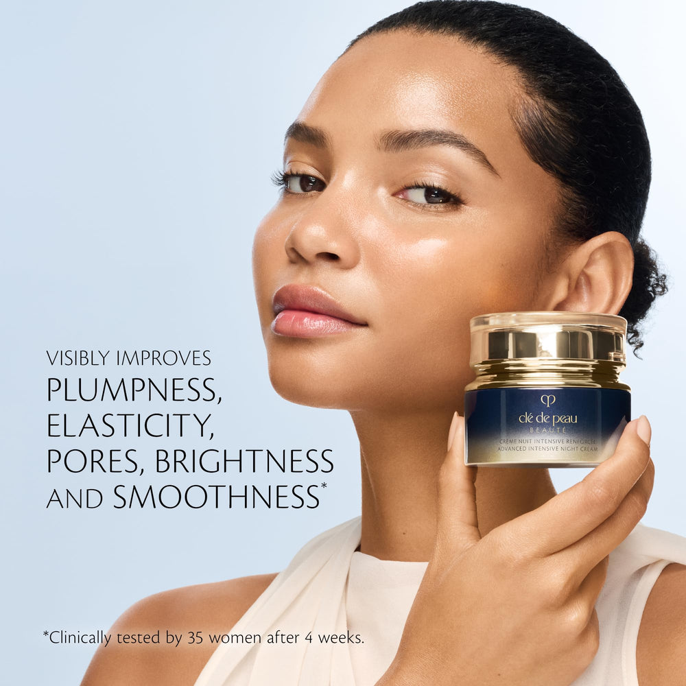 Dab of Clé de Peau Beauté Advanced Night Cream on dry skin, immediate hydration.