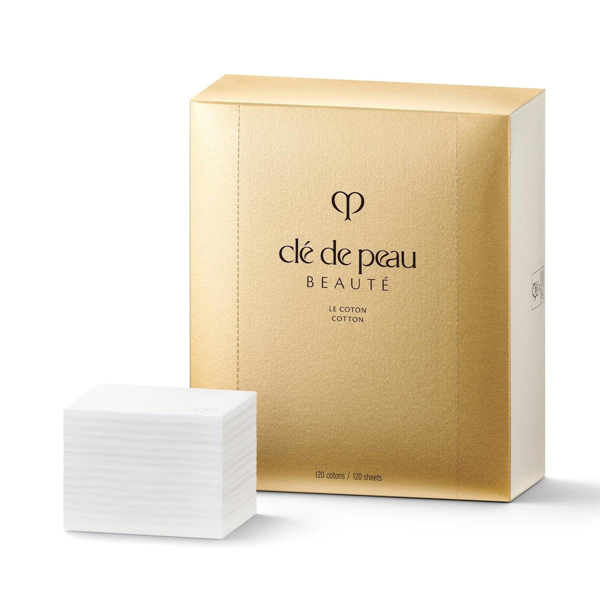 Cle de Peau Beaute Cotton II facial pads packaging close-up highlighting premium biodegradable materials