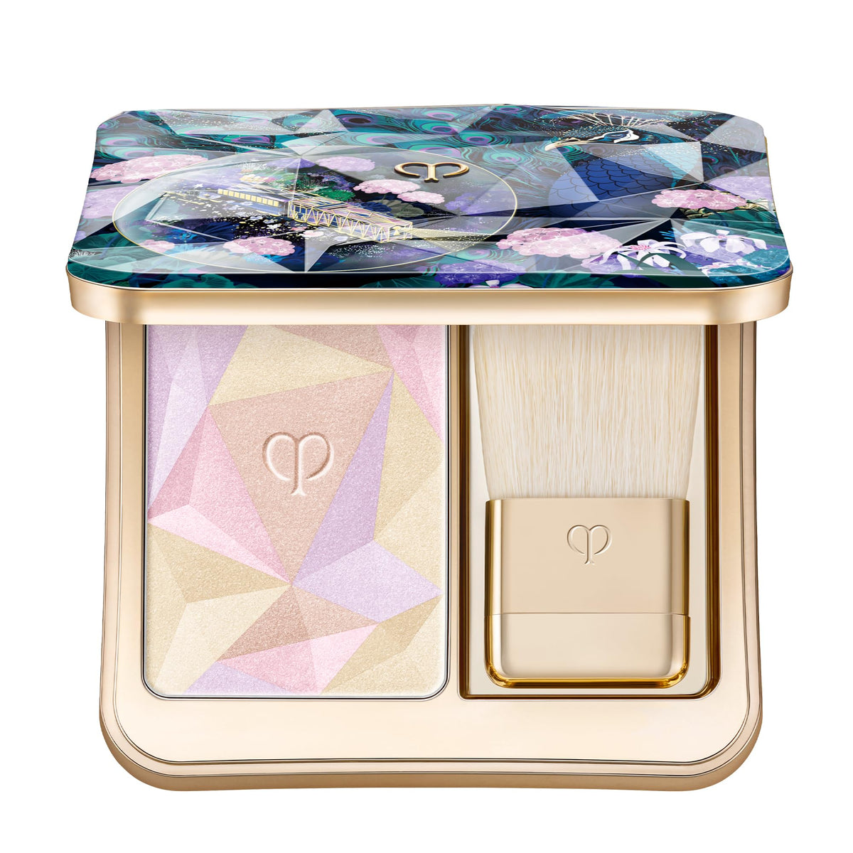 Clé de Peau Beauté Luminizing Face Enhancer 110 compact with mirror for on-the-go touch-ups.