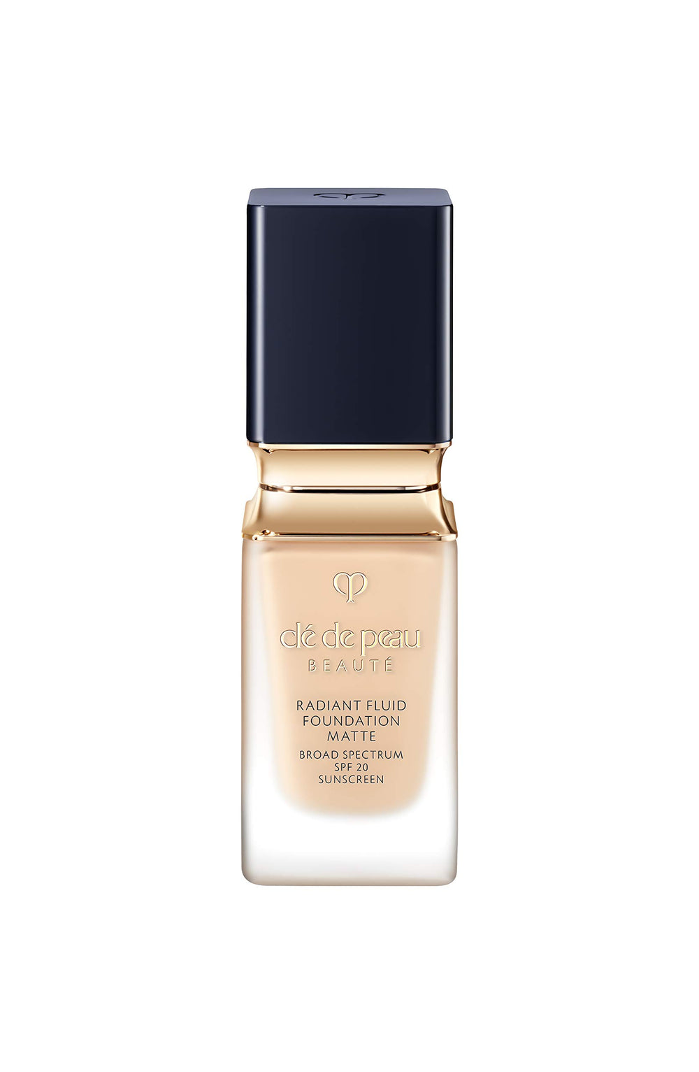 Cle de Peau Beauté Radiant Fluid Foundation bottle pump for precise coverage.