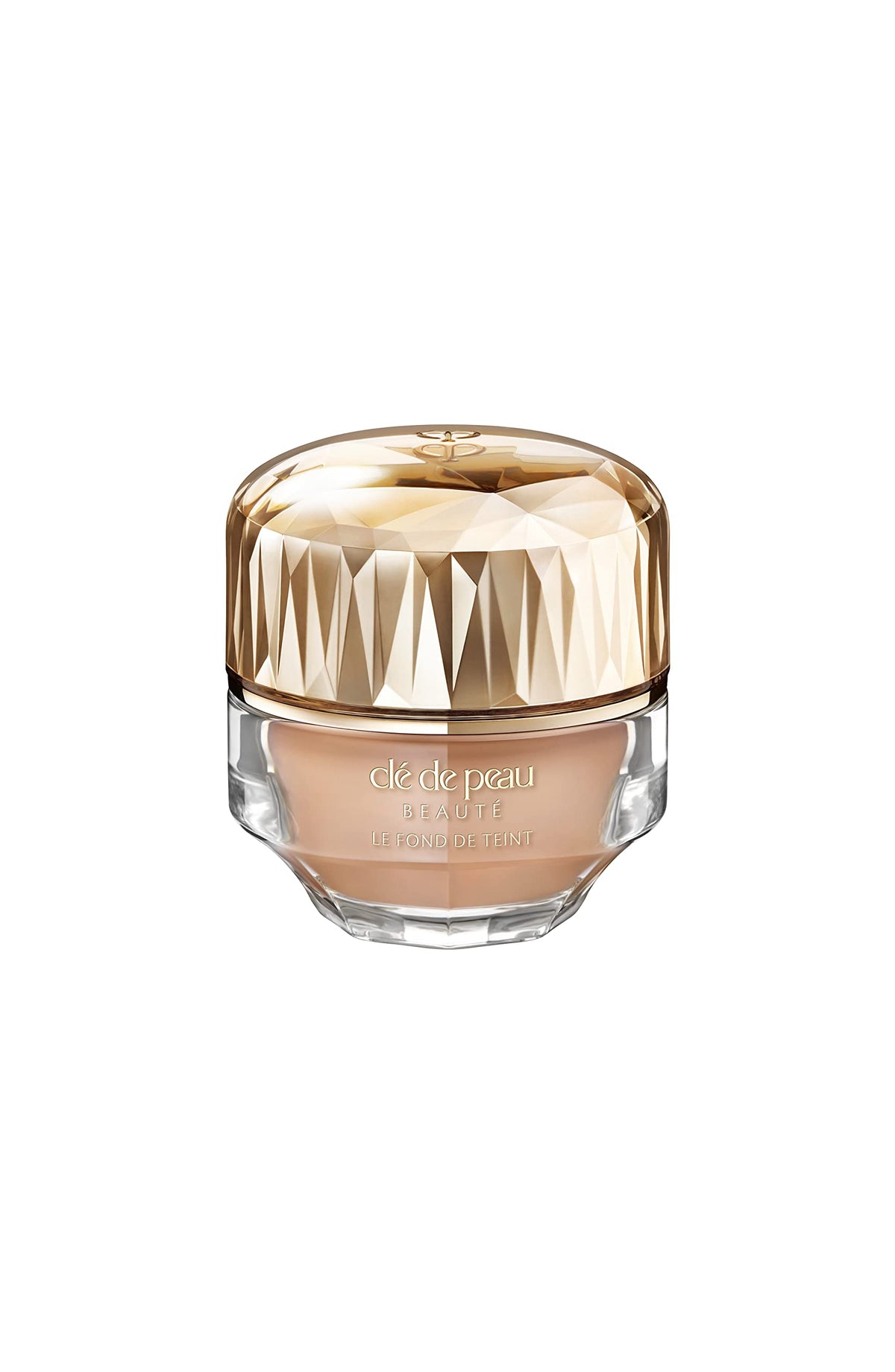 Cle de Peau Foundation SPF 22 bottle close-up in O40 Light Tan Ocher shade