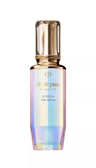 Clé de Peau The Serum bottle close-up showing premium packaging and 50mL size for skin care.