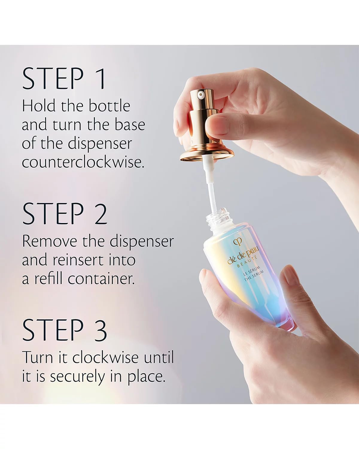 Clé de Peau The Serum on a vanity display exemplifies a luxury skincare ritual.