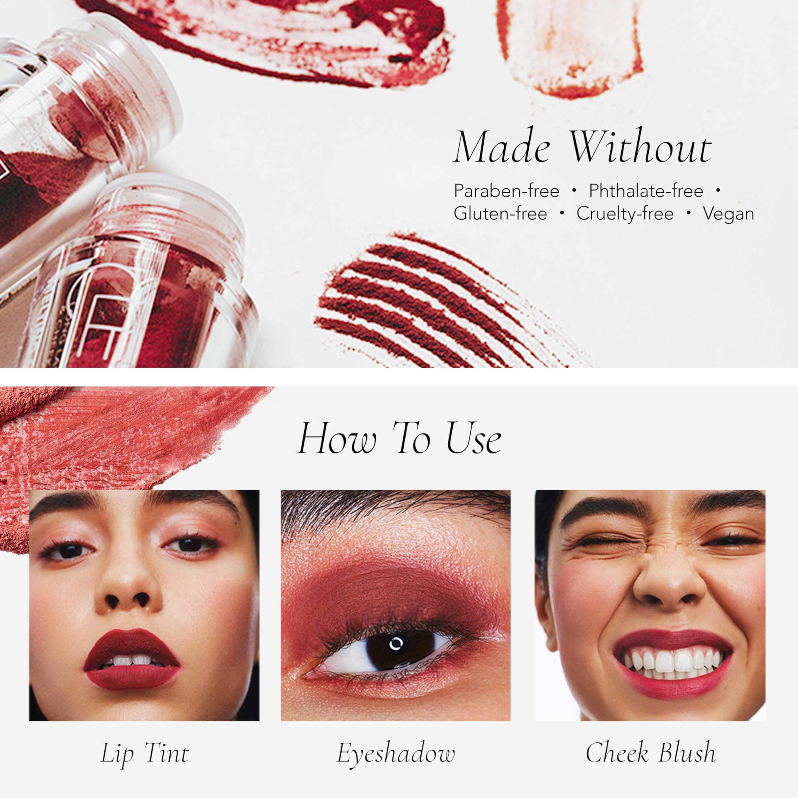 CLE Melting Lip Powder Desert Rose on eyes and cheeks for versatile color
