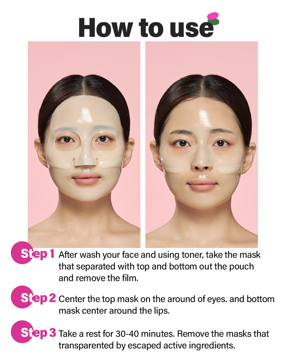 CLEADERM CKD mask on face demonstration: gentle coverage producing a natural glow.