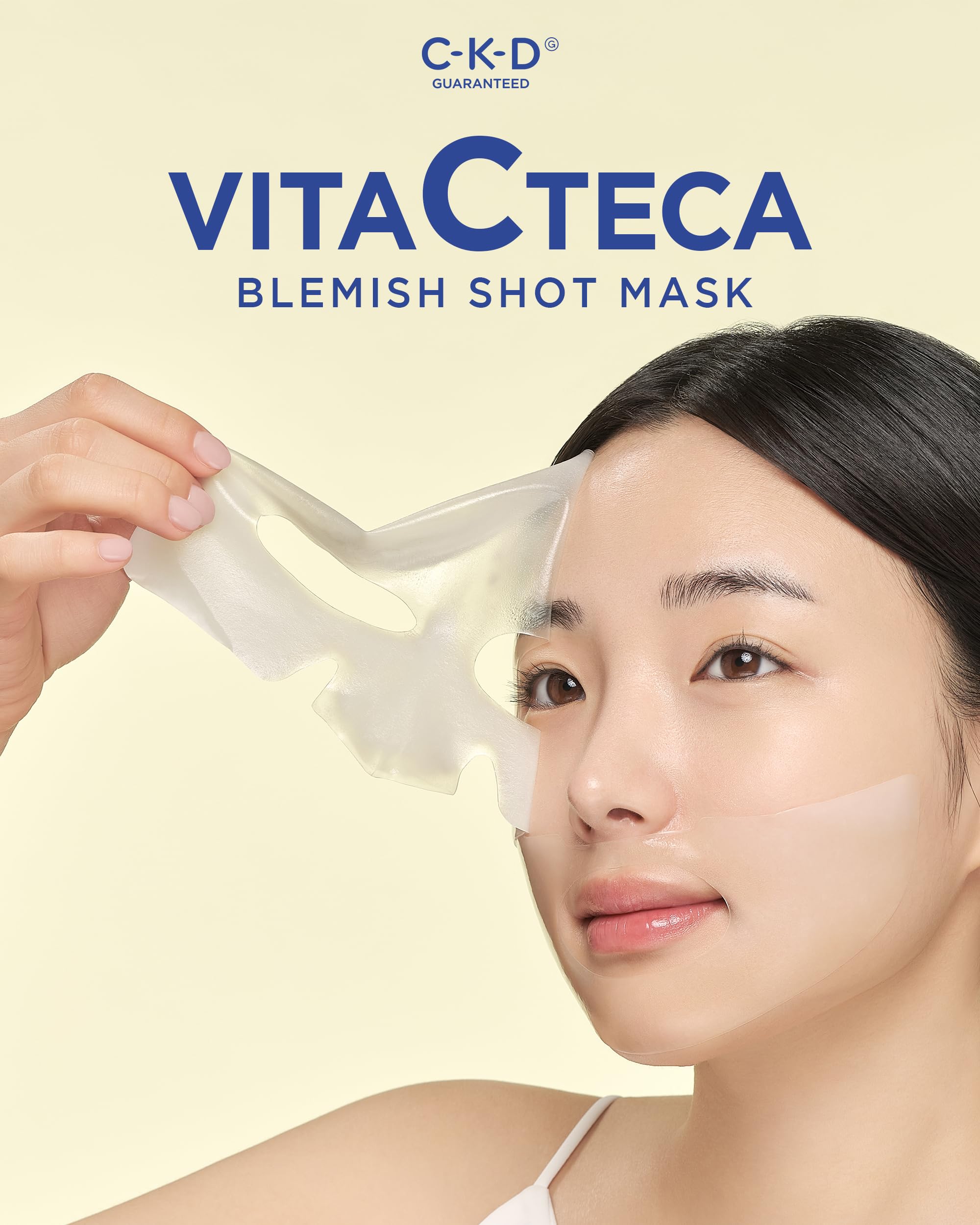 CLEADERM Vita C Teca mask after-use skin looks refreshed and balanced