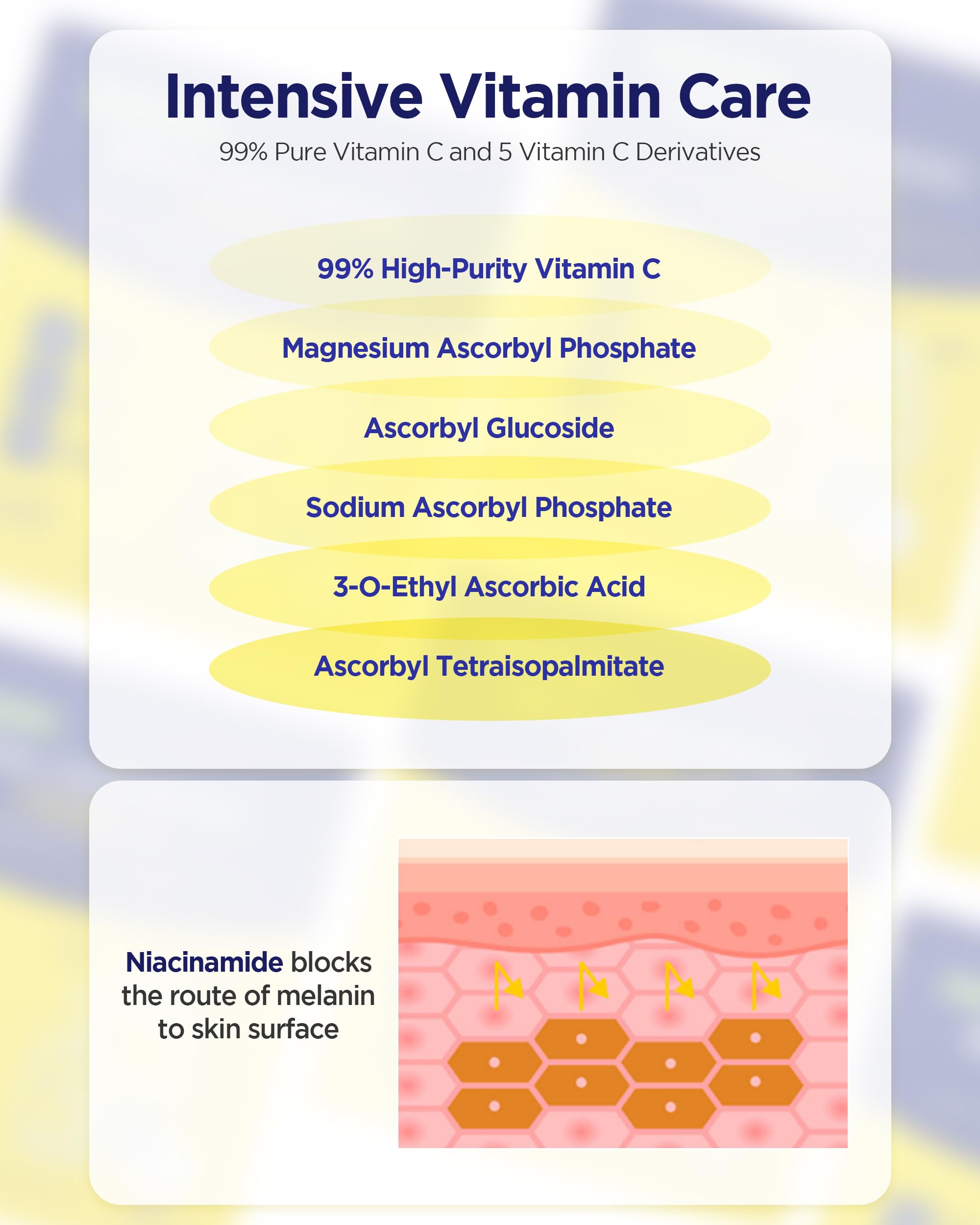 CLEADERM Vita C Teca mask ingredient blend with vitamin C and cica