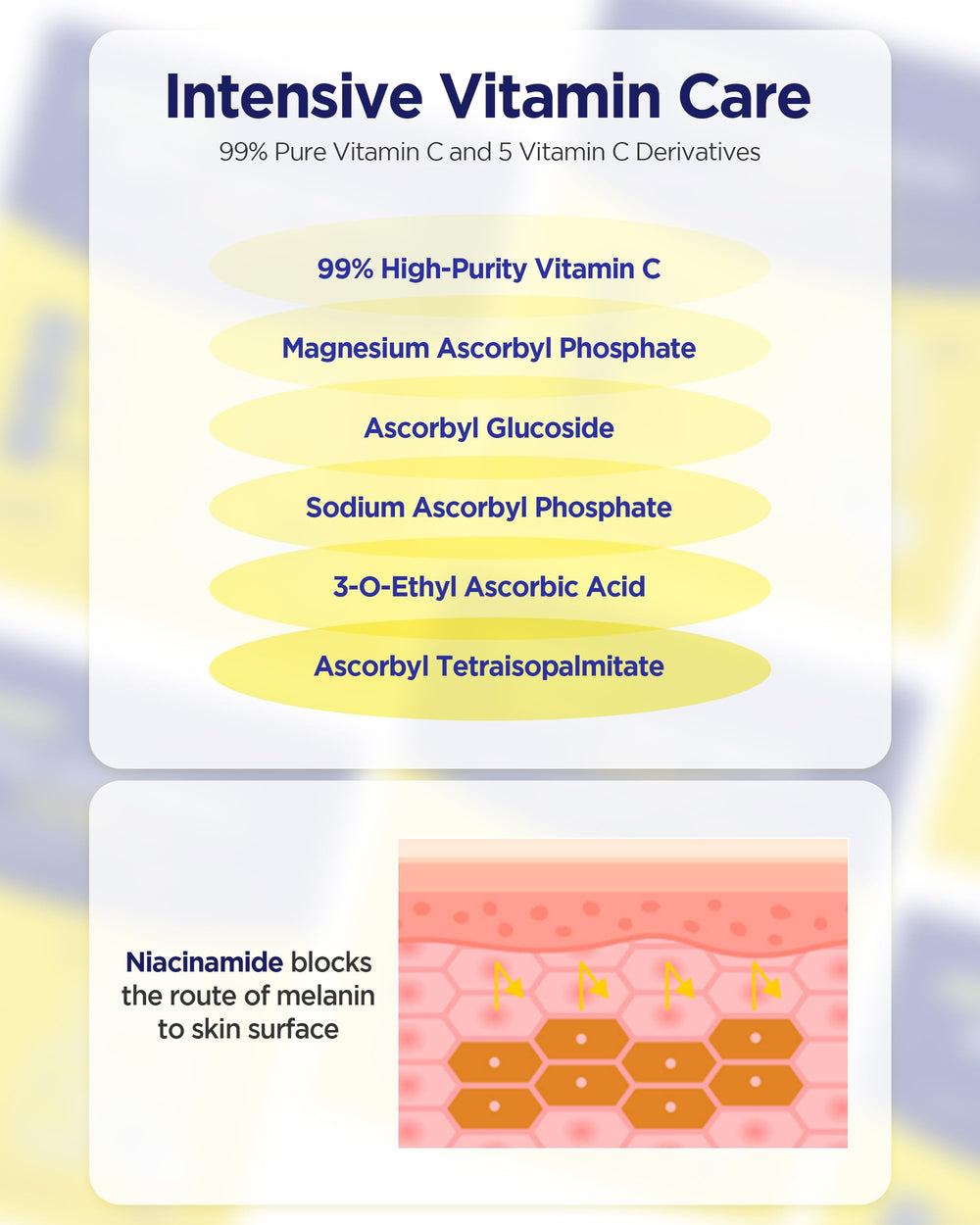 CLEADERM Vita C Teca mask ingredient blend with vitamin C and cica