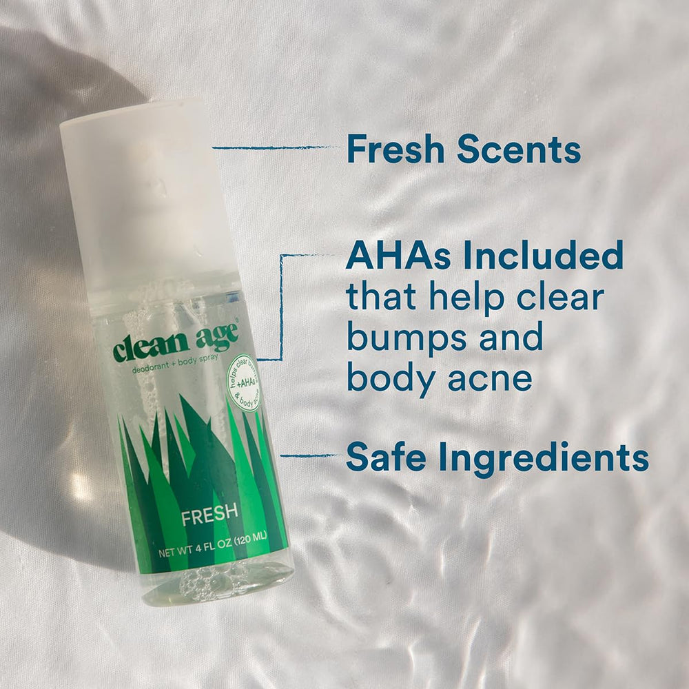Clean Age body spray teen sport application after practice.