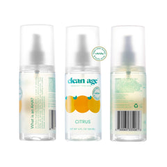 Packaging shows Clean Age vegan, paraben-free formula and cruelty-free commitment