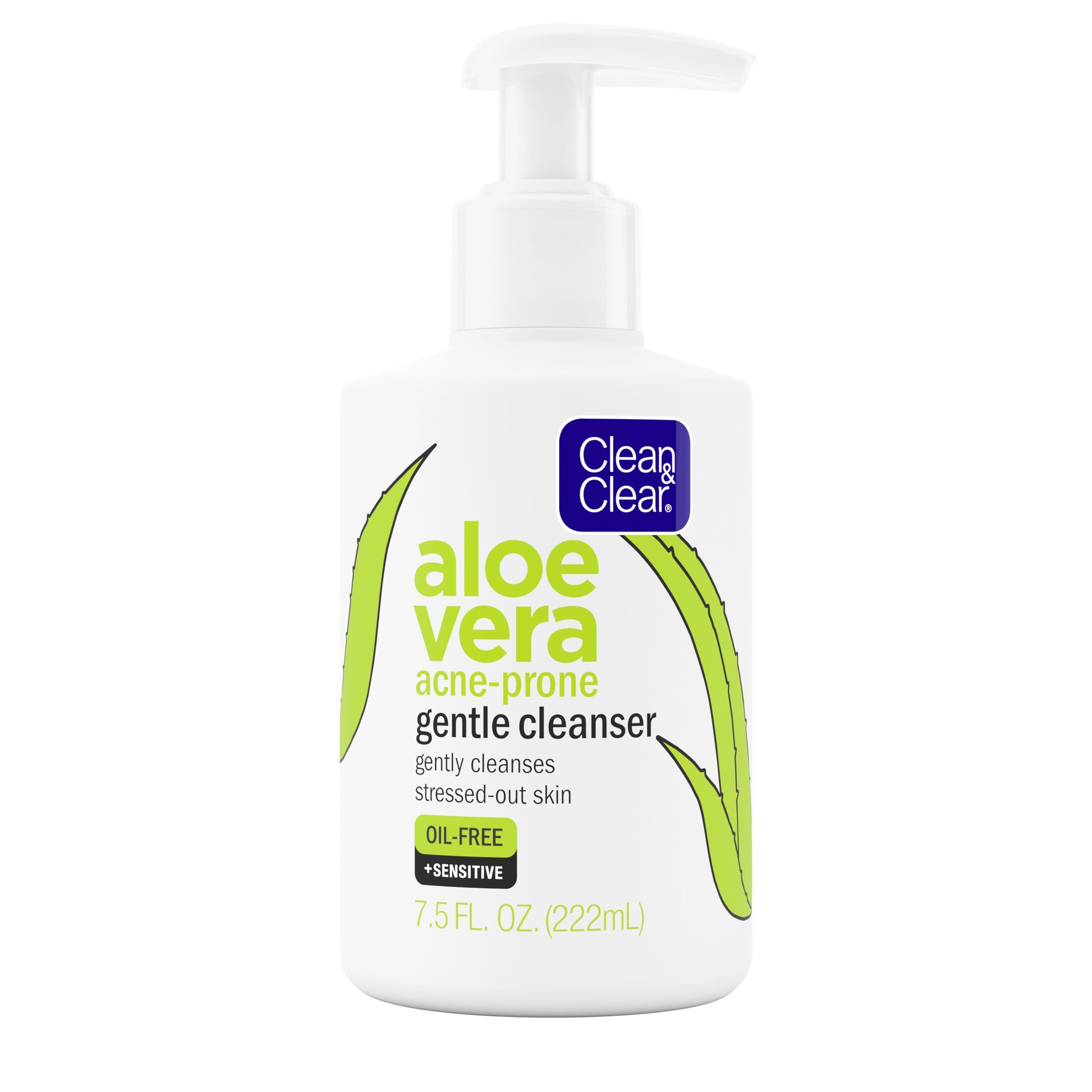 Clean & Clear Aloe Vera Gentle Cleanser bottle for daily acne-prone skin care